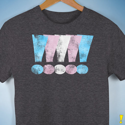 Transgender Pride Exclamation Points Premium Unisex T-Shirt - Dark Grey Heather